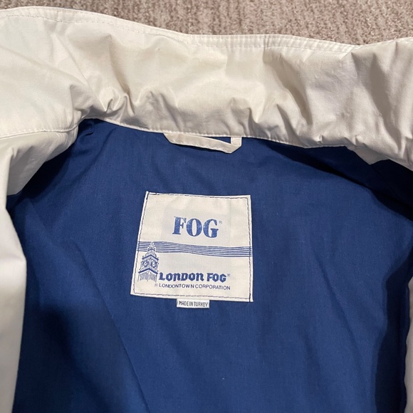 Vintage London Fog Jacket Men’s Small Light Blue Cream Trim - Picture 3 of 6